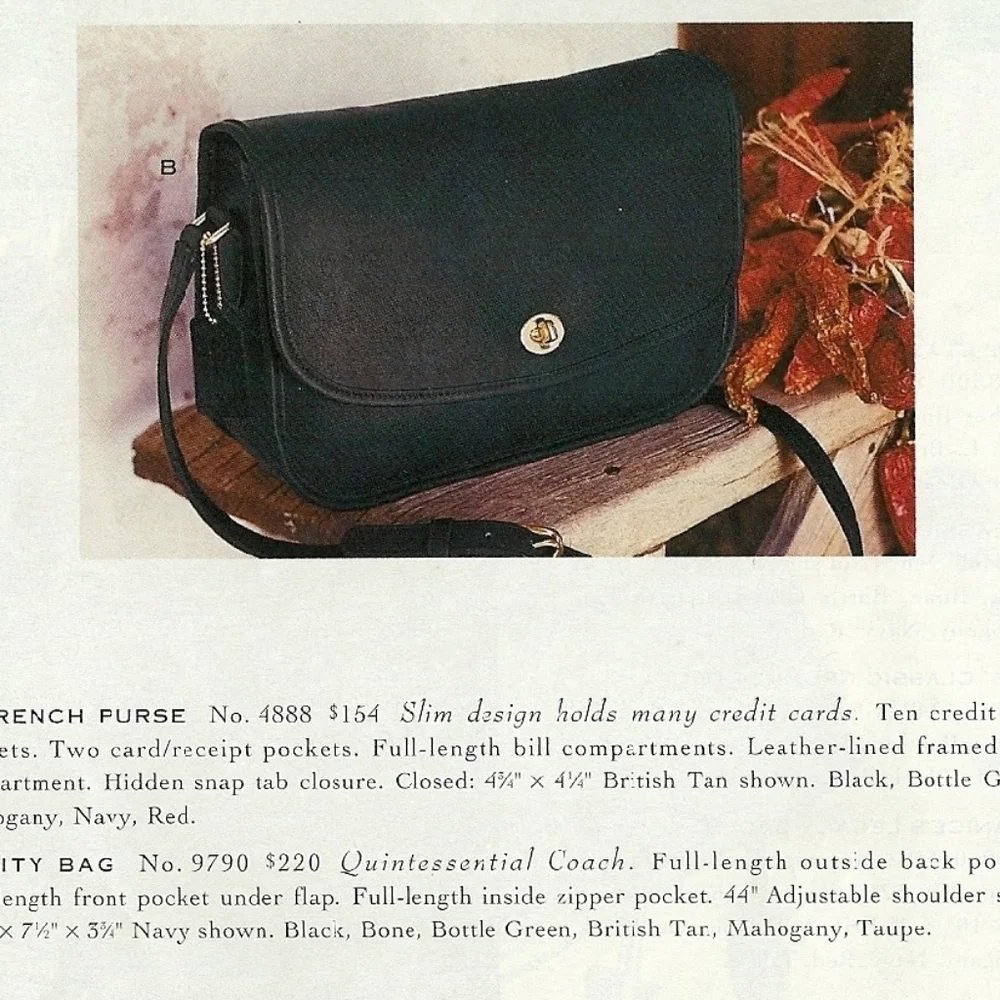 SOLD!!! Black Vintage Coach City Bag #9790 - Picture 9 of 9